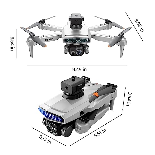 4k HD Wifi Drone With Wide-Angle Two-Lens Fpv Camera Remote Control Toys Gifts for Boys Girls with Altitude Hold Headless Mode Start Speed, Extra Long Range, Stable Flight (Gray)