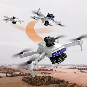 4k HD Wifi Drone With Wide-Angle Two-Lens Fpv Camera Remote Control Toys Gifts for Boys Girls with Altitude Hold Headless Mode Start Speed, Extra Long Range, Stable Flight (Gray)