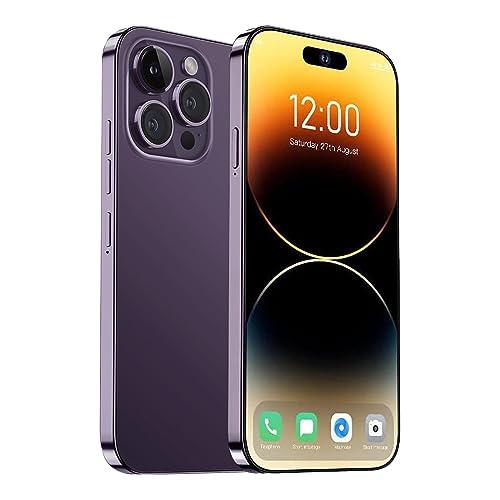 WV LeisureMaster A14pro Max Unlocked Phone, 6+256GB Android 13.0 Smartphone, 6.82-inch HD Screen, Dual SIM, Dual Standby, 6000 mAh Battery, 64MP Camera, 2796 * 1290 Resolution 5g Phone（Purple）