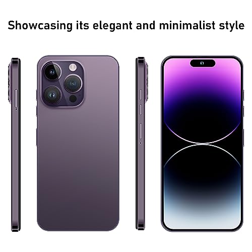 WV LeisureMaster A14pro Max Unlocked Phone, 6+256GB Android 13.0 Smartphone, 6.82-inch HD Screen, Dual SIM, Dual Standby, 6000 mAh Battery, 64MP Camera, 2796 * 1290 Resolution 5g Phone（Purple）