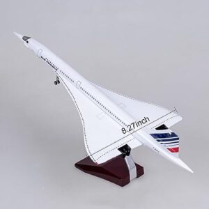 STONESTAR 1/125 Concorde Model Airplane with Cabin Lights, Resin Aircraft Model Kits Aircraft Display Model for Aircraft Enthusiasts Collection and Home Office Desk Decor (1/125, France)