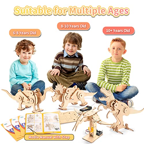 16 in 1 STEM Kits for Kids Ages 6-8-10-12, DIY Stem Craft Projects, Kids Wood Building Toys, Wooden 3D Puzzles Model Kit for Boys to Build,Educational Science Set for Age 6 7 8 9 10 11 12 Year