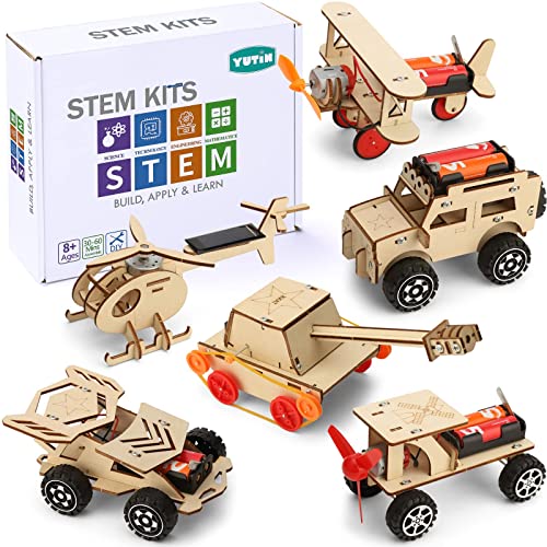 16 in 1 STEM Kits for Kids Ages 6-8-10-12, DIY Stem Craft Projects, Kids Wood Building Toys, Wooden 3D Puzzles Model Kit for Boys to Build,Educational Science Set for Age 6 7 8 9 10 11 12 Year