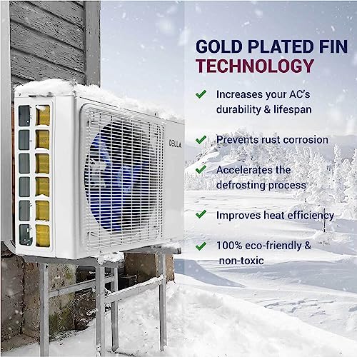 Della 36K BTU (12K 12K 12K BTU) ODU Tri 3 Zone 19 SEER2 208-230V Cools Up to 1650 Sq.Ft Wifi Energy Efficient Multi Zone Ductless Mini Split Air Conditioner Pre-Charged Heat Pump Full Set