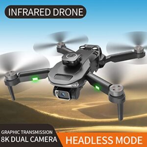 EVTSCAN Drones with Camera for Adults Kids - Foldable RC Quadcopter, Helicopter Toys, with Brushless Motor and Dual HD Lens, One Key Start, for Beginners