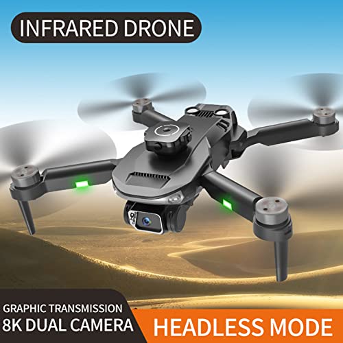 EVTSCAN Drones with Camera for Adults Kids - Foldable RC Quadcopter, Helicopter Toys, with Brushless Motor and Dual HD Lens, One Key Start, for Beginners