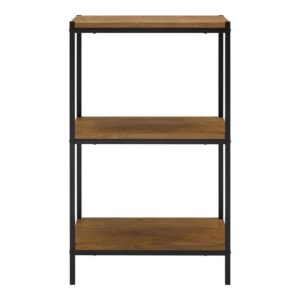 compact oak brown bookshelf with open shelves for small spaces,38.30 x 13.10 x 23.60 inches,standing shelves,short bookcase,2 tier bookshelf,storage bookshelf,brown bookcase,solid wood bookshelf,books