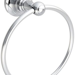 Moen DN4408CH Vale Double Post Pivoting Toilet Paper Holder, Chrome 3.07 x 0.12 inches & DN4486CH Vale Collection-Towel Ring, Chrome