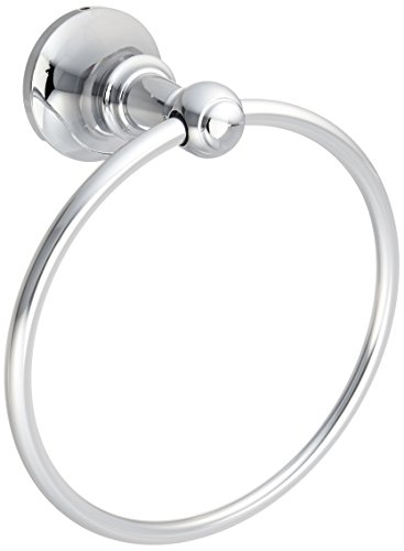 Moen DN4408CH Vale Double Post Pivoting Toilet Paper Holder, Chrome 3.07 x 0.12 inches & DN4486CH Vale Collection-Towel Ring, Chrome