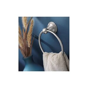 Moen Sage Collection Spot Resist Brushed Nickel 24-Inch Double-Towel Bar & Preston Collection Spot Resist Brushed Nickel 7-inch Bathroom Hand Towel Ring