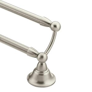 Moen Sage Collection Spot Resist Brushed Nickel 24-Inch Double-Towel Bar & Preston Collection Spot Resist Brushed Nickel 7-inch Bathroom Hand Towel Ring