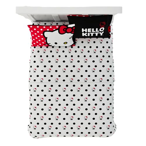 Franco Hello Kitty Bedding Super Soft Microfiber 4 Piece Full Sheet Set, (Official Licensed Product)