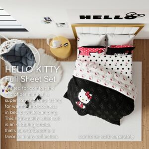 Franco Hello Kitty Bedding Super Soft Microfiber 4 Piece Full Sheet Set, (Official Licensed Product)