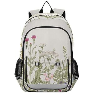 joisal vintage colorful herbs and wild flowers backpack girls middle school durable kids travel backpack