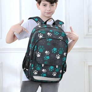 Joisal Cute Paw Prints Backpack for Middle School Girls Large Capacity Kids Sports Backpack