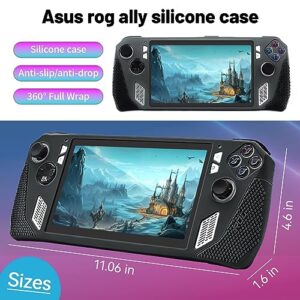 LUPAPA Protective Case for ROG Ally with Kickstand, Protective Shell for ROG Ally Made of Silicone for Anti-slip and Anti-drop, Accessories for ROG Ally Gaming Handheld (Black)