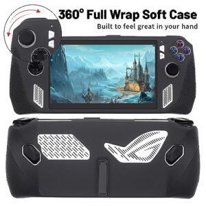 LUPAPA Protective Case for ROG Ally with Kickstand, Protective Shell for ROG Ally Made of Silicone for Anti-slip and Anti-drop, Accessories for ROG Ally Gaming Handheld (Black)