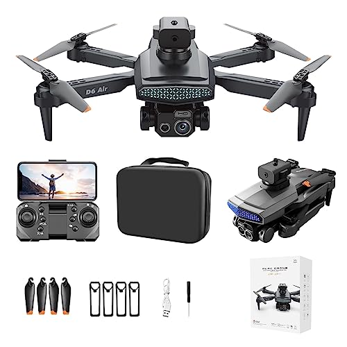 Drone Rc Quadcopter With 4k Hd Fpv Camera Three Lens Wifi Remote Control Aerial Drone Multirotors Circle Fly Altitude Hold Headless Mode Start Speed Gifts Toys…