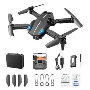 foldable mini drone with 4k wide-angle camera, new stable flight easy control drone with dual 4k hd fpv camera, lightweight durable resistance auto obstacle avoidance wifi connectivity (black)