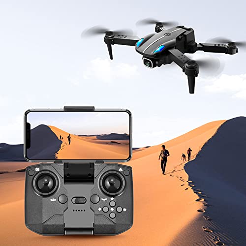 Foldable Mini Drone with 4K Wide-Angle Camera, New Stable Flight Easy Control Drone With Dual 4K HD FPV Camera, lightweight durable resistance Auto Obstacle Avoidance WiFi Connectivity (Black)