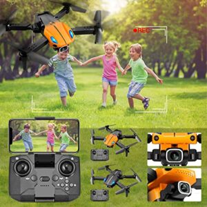 Foldable Mini Drone with 4K Wide-Angle Camera, New Stable Flight Easy Control Drone With Dual 4K HD FPV Camera, lightweight durable resistance Auto Obstacle Avoidance WiFi Connectivity (Black)