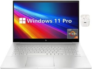 hp 17.3 inch fhd business laptop, amd ryzen 5 5500u processor (up to 4.3 ghz), windows 11 pro, 32gb ram, 1tb ssd, numeric keypad, bluetooth, natural silver, pcm