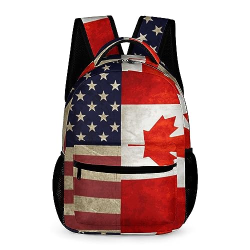 Supdreamc Daypack Backpack Anti-Theft Multipurpose Big Capacity Bookbag - Usa America Canada Flag Art Business Computer Bag With Side Pockets