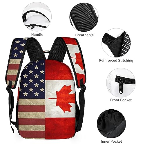 Supdreamc Daypack Backpack Anti-Theft Multipurpose Big Capacity Bookbag - Usa America Canada Flag Art Business Computer Bag With Side Pockets