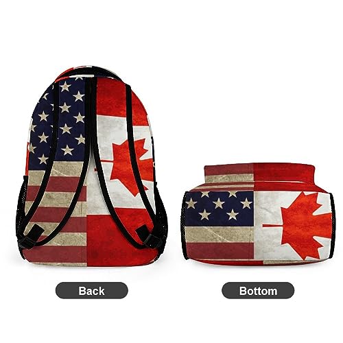 Supdreamc Daypack Backpack Anti-Theft Multipurpose Big Capacity Bookbag - Usa America Canada Flag Art Business Computer Bag With Side Pockets