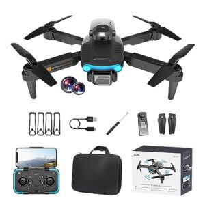 mini drone with 1080p hd dual camera altitude hold mode foldable rc drone toy for boys girls quadcopter circle fly, route fly, headless mode 2023