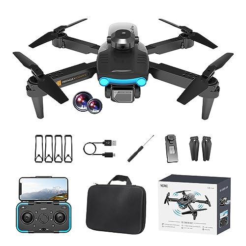 Mini Drone with 1080p HD Dual Camera Altitude Hold Mode Foldable Rc Drone Toy for Boys Girls Quadcopter Circle Fly, Route Fly, Headless Mode 2023