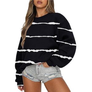 sweatshirt for women 2023, fall winter tops long sleeve sweatshirt casual crewneck loose fit pollover fleece tops oversized zip up hoodie sweaters women's fashion hoodies & (m, black)