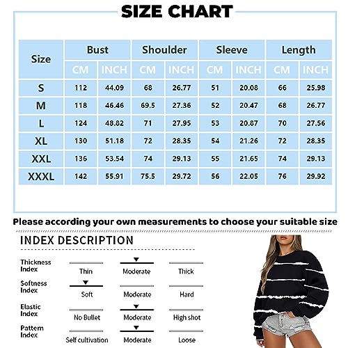 Sweatshirt For Women 2023, Fall Winter Tops Long Sleeve Sweatshirt Casual Crewneck Loose Fit Pollover Fleece Tops Oversized Zip Up Hoodie Sweaters Women's Fashion Hoodies & (M, Black)