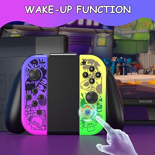 SplatDance Joycon Controller for Nintendo Switch, Joypad Left and Right Switch Controllers Support Vibration/6-Axis Gyroscope and Wake-up Function