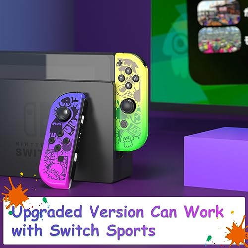 SplatDance Joycon Controller for Nintendo Switch, Joypad Left and Right Switch Controllers Support Vibration/6-Axis Gyroscope and Wake-up Function