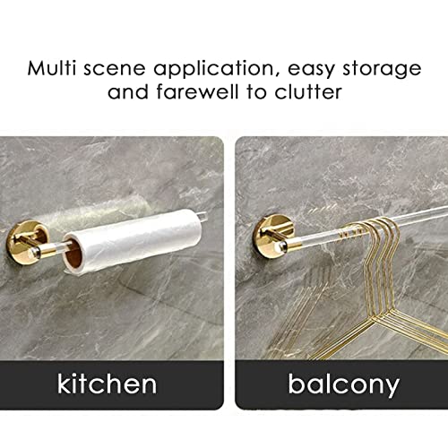 Towel Rod for Bathroom Wall, Towel Rack Holder Storage Organizer, 11.8in Acrylic Towel Rack, Stainless Steel Towel Holder, Towel Racks for Bathroom Wall Mounted Door Towel Bar with Acrylic Brackets