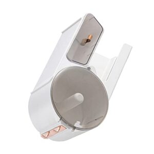 JOINPAYA Paper roll Toilet Paper Case Plastic Tissue Holder Wall Mount Paper Towel Holder Paper Towel Holder White Tissue Dispenser Wall Toilet Bathroom The Hips Wall-Mounted roll Holder