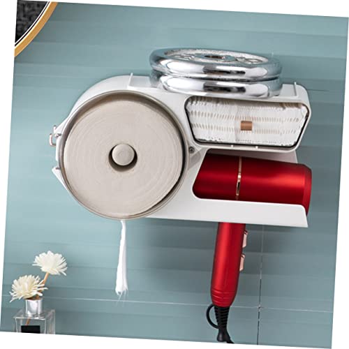 SWOOMEY Paper roll White Toilet Paper Holder Wall Mount Toilet Paper Holder Paper Towel Dispenser Tissue Storage Shelf Wall Toilet Paper Towels Holder Toilet Paper Case No Punching Napkin