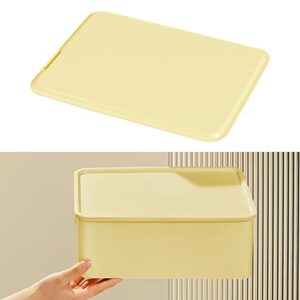 Airshi Sock Drawer Organizer Lid, Thickened Underwear Storage Lid Easy to Use Dustproof Card Slot Design for Cloakroom (Yellow)