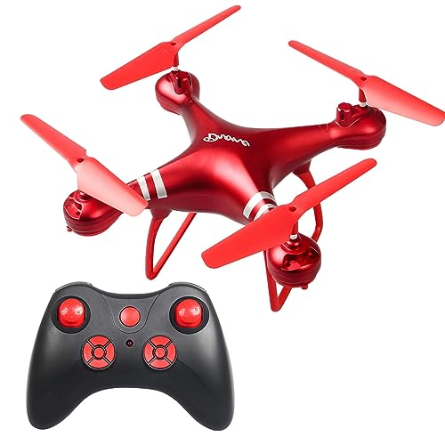 LF608 Fly Toy Drone - Controlled Aircraft Toy,816 Brushed Coreless Motor,15+mins Flying Time (RED)