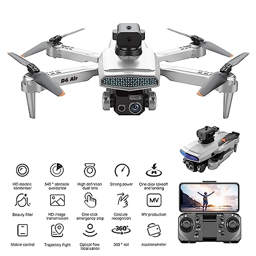 4K HD Fpv Camera Remote Control Foldable Mini Drone - Altitude Hold Headless Mode Trajectory Flight Start Speed Adjustment RC Drone Quadcopter Gifts Toys Gifts For Adults Boys Girls (Gray)