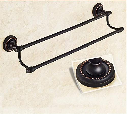 Towel Racks for Bathroom Towel Bar Single Pole Towel Rack All Copper Towel Rail Wall Mount Towel Holder Bathroom Hardware Accessories Free Standing Towel Racks (Color : Black, Size : 40cm)