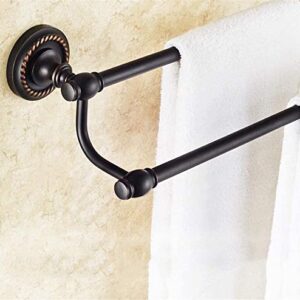 Towel Racks for Bathroom Towel Bar Single Pole Towel Rack All Copper Towel Rail Wall Mount Towel Holder Bathroom Hardware Accessories Free Standing Towel Racks (Color : Black, Size : 40cm)