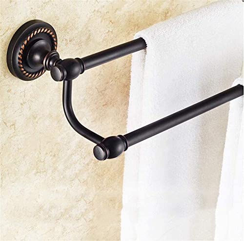 Towel Racks for Bathroom Towel Bar Single Pole Towel Rack All Copper Towel Rail Wall Mount Towel Holder Bathroom Hardware Accessories Free Standing Towel Racks (Color : Black, Size : 40cm)