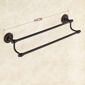 Towel Racks for Bathroom Towel Bar Single Pole Towel Rack All Copper Towel Rail Wall Mount Towel Holder Bathroom Hardware Accessories Free Standing Towel Racks (Color : Black, Size : 40cm)