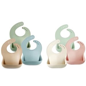 PandaEar Set of 6 Cute Silicone Baby Bibs