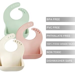 PandaEar Set of 6 Cute Silicone Baby Bibs