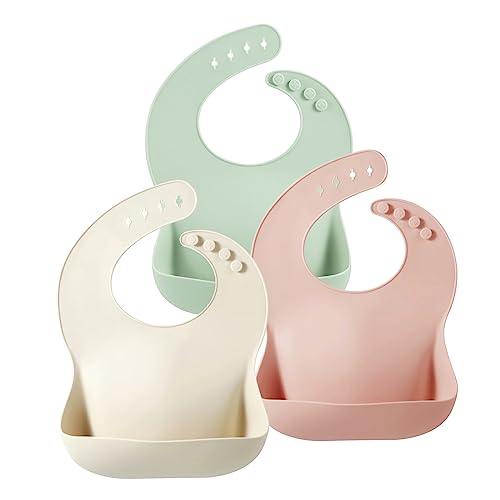 PandaEar Set of 6 Cute Silicone Baby Bibs