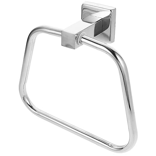 Cabilock Stainless Steel Bathroom Hand Towel Ring Towel Holder Drill Free Wall Mounted Heavy Duty Bath Towel Rack Towel Hanger for Bath Kitchen Silver