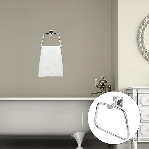 Cabilock Stainless Steel Bathroom Hand Towel Ring Towel Holder Drill Free Wall Mounted Heavy Duty Bath Towel Rack Towel Hanger for Bath Kitchen Silver